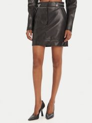 KARL LAGERFELD Spódnica z imitacji skóry A3W12014 Czarny Regular Fit. Czarne spódniczki damskie Karl Lagerfeld, bez wzorów, ze skóry. Za 839.99 zł.
