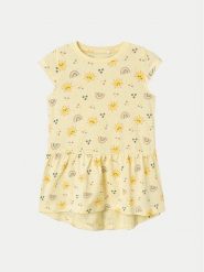 NAME IT Sukienka codzienna Vigga 13215107 Żółty Regular Fit. Żółte sukienki dziewczęce Name it, bez wzorów, z bawełny, bez ramiączek. Za 59.99 zł.