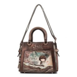 Brązowa Elegancka Torebka Damska Anekke Z Laleczką. Brązowe torebki klasyczne damskie Anekke, z aplikacjami, z materiału, zdobione, bez dodatków. Za 459.00 zł.