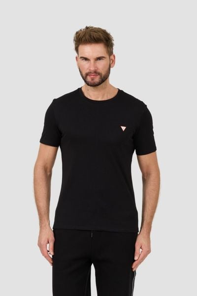 GUESS Czarny męski t-shirt Core Tee, Rozmiar M. Czarne t-shirty męskie Guess, l, z aplikacjami, bez kołnierzyka. W wyprzedaży za 95.99 zł.