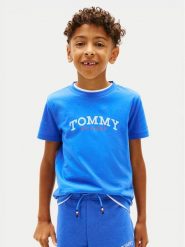 Tommy Hilfiger T-Shirt KB0KB10263 Niebieski Regular Fit. Niebieskie t-shirty chłopięce Tommy Hilfiger, bez wzorów, z bawełny, bez ramiączek. Za 109.99 zł.