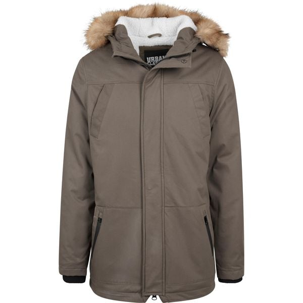 Parka Urban Classic heavy cotton imitation fur. Zielone parki męskie Urban Classics, na zimę, m, bez wzorów, z bawełny. Za 607.50 zł.