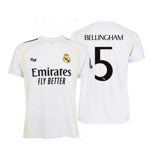 Real Madryt 2025-26 Premium Replika Domowej Koszulki – Bellingham 5. T-shirty damskie Real Madrid, s, bez wzorów, z materiału, bez kołnierzyka. Za 294.29 zł.