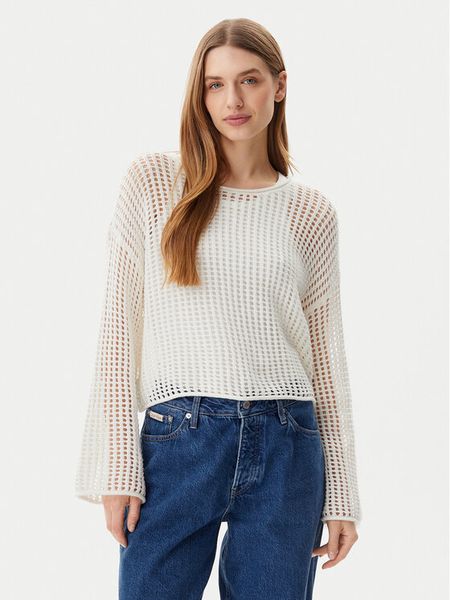 Vans Sweter Mila VN000M9H Écru Loose Fit. Swetry klasyczne damskie Vans, m, z bawełny, bez kołnierzyka. Za 169.99 zł.