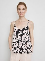 Gerry Weber Top w kolorze kremowo-czarnym rozmiar: 42. Brązowe topy damskie Gerry Weber, bez wzorów, bez kołnierzyka. Za 74.63 zł.