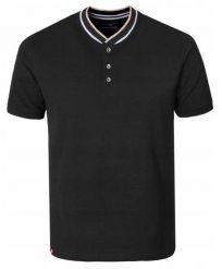 Koszulka Męska (T-Shirt) na Stójce z Guzikami - Pako Jeans - Czarna. Czarne t-shirty męskie Pako Jeans, l, bez wzorów, z bawełny, bez kołnierzyka. Za 95.00 zł.