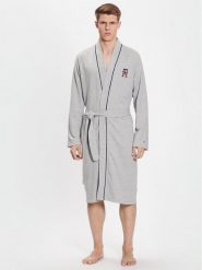 Tommy Hilfiger Szlafrok UM0UM02840 Szary Regular Fit. Szare szlafroki męskie Tommy Hilfiger, m, bez wzorów, z bawełny. Za 369.99 zł.