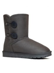 ISLAND BOOT Botki zimowe "Elisa" w kolorze antracytowym rozmiar: 36. Czarne botki damskie Island Boot, na zimę, z materiału, bez obcasa, bez zapięcia. Za 130.99 zł.
