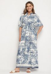 Niebieska Sukienka Typu Oversize z Wiskozą w Abstrakcyjny Wzór Lunalessa. Niebieskie sukienki damskie Born2be, na co dzień, bez wzorów, z wiskozy, eleganckie, bez kołnierzyka, bez ramiączek, maxi, oversize. W wyprzedaży za 71.99 zł.