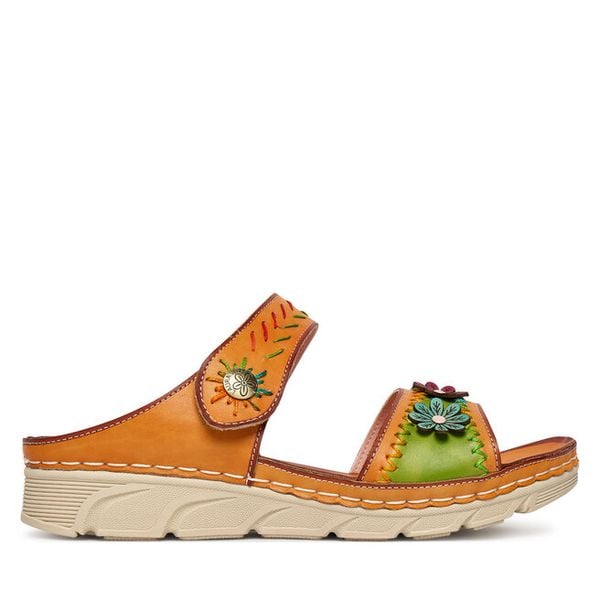 Klapki Laura Vita. Brązowe klapki damskie Laura Vita, bez wzorów, bez obcasa. Za 389.99 zł.