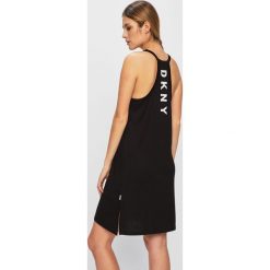Dkny - Koszula nocna. Czarne koszule nocne damskie DKNY, bez wzorów, z dzianiny. W wyprzedaży za 239.90 zł.