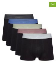 Reebok Bokserki (5 par) "Reading" w kolorze czarnym rozmiar: S. Czarne bokserki męskie Reebok, bez wzorów. Za 94.95 zł.