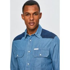 Calvin Klein Jeans - Koszula. Niebieskie koszule męskie Calvin Klein Jeans, l, bez wzorów, z bawełny, bez kołnierzyka, bez ramiączek. W wyprzedaży za 199.90 zł.