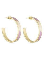 Design Letters Pozłacane kolczyki-kreole "Striped Candy" rozmiar: onesize. Różowe kolczyki damskie Design Letters, pozłacane. Za 200.13 zł.