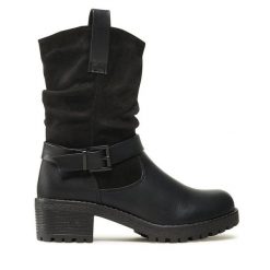 Botki Clara Barson. Czarne botki damskie Clara Barson, bez obcasa, na słupku, bez zapięcia. Za 119.99 zł.