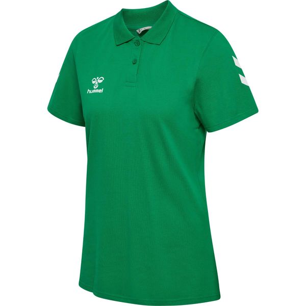 Damska koszulka polo Hummel Go 2.0 Chevron. Zielone bluzki damskie HUMMEL, bez wzorów, bez kołnierzyka, bez ramiączek. Za 217.00 zł.