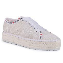 Espadryle LOVE MOSCHINO. Brązowe espadryle damskie Love Moschino, bez wzorów, bez obcasa. Za 799.99 zł.