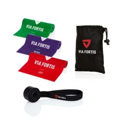 Zestaw opasek fitness Premium z zaczepem do drzwi i torbą. Fioletowe torebki klasyczne damskie VIA FORTIS, bez wzorów, bez dodatków. Za 99.90 zł.