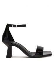 DKNY Sandały Krazz K2646937 Czarny. Czarne sandały damskie DKNY, bez wzorów, ze skóry, bez obcasa, na słupku. Za 579.99 zł.