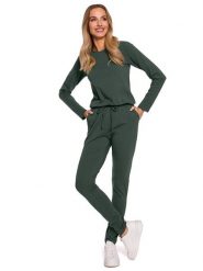 Made of emotion Kombinezon w kolorze ciemnozielonym rozmiar: M. Zielone kombinezony damskie Made Of Emotion, m, bez wzorów, bez kołnierzyka, bez ramiączek. Za 205.93 zł.