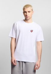 Koszulka sportowa męska Prosto Shield Small z krótkim rękawem. Białe t-shirty sportowe męskie Prosto., m, z bawełny, bez ramiączek. Za 114.99 zł.