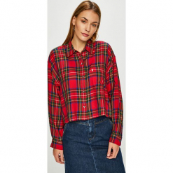 Levi's - Koszula. Czerwone koszule damskie Levi's, l, bez wzorów, z bawełny, casualowe, bez kołnierzyka, bez ramiączek. W wyprzedaży za 179.90 zł.