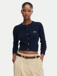 Tommy Jeans Kardigan Pointelle DW0DW22931 Granatowy Regular Fit. Niebieskie kardigany damskie Tommy Jeans, l, bez wzorów, z jeansu. Za 449.99 zł.