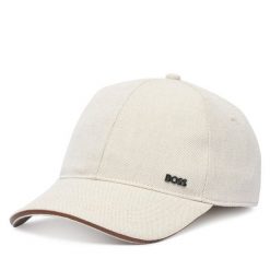 Czapka z daszkiem BOSS. Białe czapki męskie Boss, bez wzorów. Za 279.99 zł.