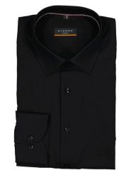 Eterna Koszula - Slim fit - w kolorze czarnym rozmiar: 43. Czarne koszule męskie Eterna, bez wzorów, z bawełny, bez kołnierzyka, bez ramiączek. Za 122.09 zł.