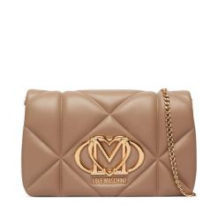 Torebka LOVE MOSCHINO. Brązowe torebki klasyczne damskie Love Moschino, bez wzorów, wizytowe, bez kołnierzyka, bez ramiączek. Za 789.99 zł.
