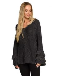 Made of emotion Sweter w kolorze antracytowym rozmiar: S/M. Czarne swetry klasyczne damskie Made Of Emotion, m, bez kołnierzyka. Za 103.65 zł.