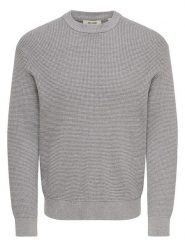 ONLY & SONS Sweter "Marius" w kolorze jasnoszarym rozmiar: M. Szare swetry męskie Only & Sons, m, bez wzorów, bez kołnierzyka. Za 144.95 zł.
