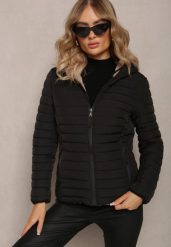 Beżowo-Czarna Pikowana Kurtka Dwustronna z Nieodpinanym Kapturem Vafra. Brązowe kurtki damskie Renee, xl, bez wzorów. Za 119.99 zł.