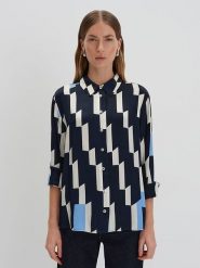 Someday Bluzka w kolorze granatowo-białym rozmiar: 38. Niebieskie bluzki damskie Someday, bez wzorów, z wiskozy, bez kołnierzyka, bez ramiączek. Za 165.99 zł.