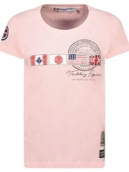 Canadian Peak Koszulka "Jorameak" w kolorze jasnoróżowym rozmiar: M. Różowe bluzki damskie Canadian Peak, m, bez wzorów, z bawełny, bez kołnierzyka, bez ramiączek. Za 92.21 zł.