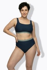 Damskie Bikini faktura w muszelki miękkie miseczki regulowane ramiączka. Niebieskie bikini damskie Ulla Popken, bez wzorów, plus size. Za 191.99 zł.