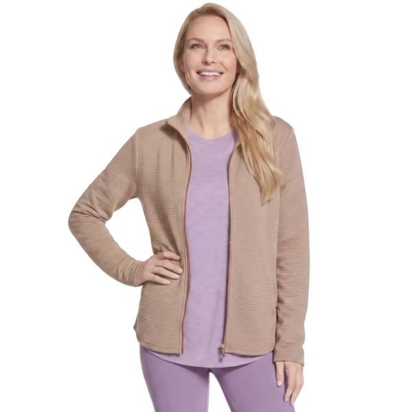 Bluza dresowa sportowa damska The Hoodless Hoodie GoWalk Shine Jacket. Brązowe bluzy bez kaptura damskie Skechers, m, bez wzorów, z dresówki, bez ramiączek, bez kaptura. Za 199.99 zł.