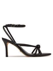 Guess Sandały FLJMERLEA03 Czarny. Czarne sandały damskie Guess, z aplikacjami, ze skóry, bez obcasa, na szpilce. Za 369.99 zł.