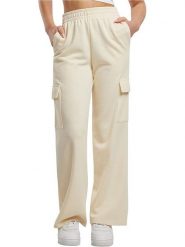 Urban Classics Spodnie dresowe w kolorze kremowym rozmiar: XXL. Brązowe spodnie dresowe damskie Urban Classics, xxl, bez wzorów, z dresówki. Za 65.38 zł.