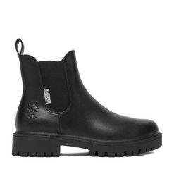 Sztyblety Beverly Hills Polo Club. Czarne botki damskie Beverly Hills Polo Club, bez obcasa, na płaskiej podeszwie, bez zapięcia. Za 229.99 zł.
