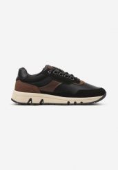 Czarne Buty Sportowe Sneakersy Ozdobione Perforacją Alovira. Czarne buty sportowe na co dzień męskie Born2be, na lato, bez zapięcia. Za 99.99 zł.