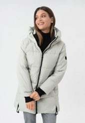 Zimowa kurtka J-FROZEN. Brązowe kurtki damskie Volcano, na zimę, xs, bez wzorów, z materiału, bez kaptura. Za 429.99 zł.