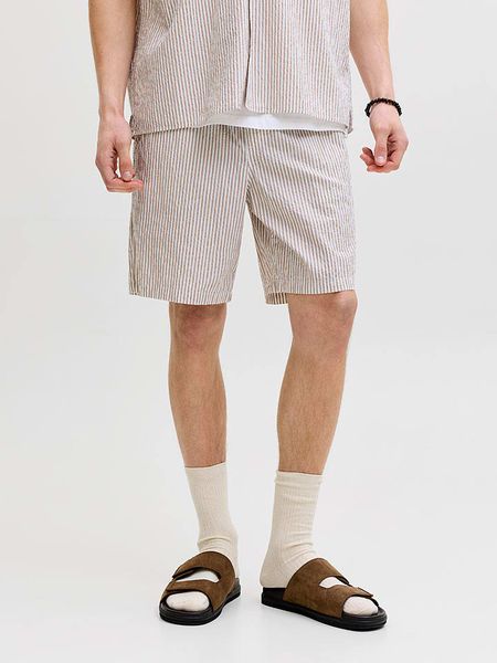 Jack & Jones Szorty "Jaiden" w kolorze beżowym rozmiar: S. Brązowe szorty męskie Jack & Jones, z bawełny, bez kołnierzyka. Za 74.63 zł.
