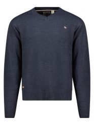 Geographical Norway Sweter "Froste" w kolorze granatowym rozmiar: XL. Niebieskie swetry męskie Geographical Norway, xl, bez wzorów, bez kołnierzyka. Za 118.01 zł.