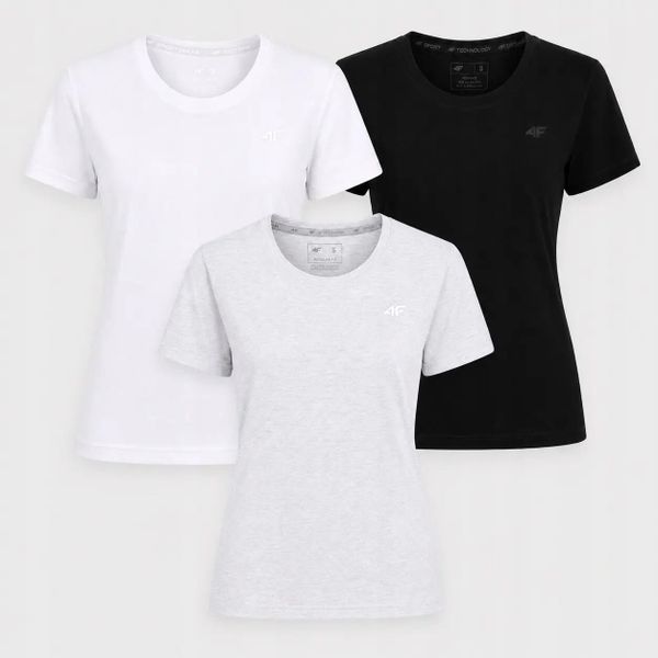 T-SHIRT DAMSKI 4F ZESTAW 3PAK KOSZULKA SPORTOWA KOMPLET M F3308 SS26. Bluzki sportowe damskie 4f, m, z bawełny, bez kołnierzyka, bez ramiączek. Za 119.97 zł.