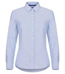Clique Garland koszula Oxford z długim rękawem 100% bawełna. Niebieskie koszule damskie CLIQUE, m, bez wzorów, z bawełny, klasyczne, bez kołnierzyka, bez ramiączek. Za 229.58 zł.
