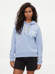 Tommy Jeans Bluza Logo Drawcord DW0DW17794 Błękitny Boxy Fit. Niebieskie bluzy bez kaptura damskie Tommy Jeans, xxl, z bawełny. Za 139.99 zł.