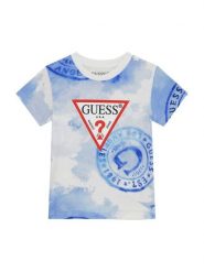 Guess T-Shirt N6GI02 K8HM4 Niebieski Regular Fit. Niebieskie t-shirty chłopięce Guess, z aplikacjami, z bawełny, bez ramiączek. Za 119.99 zł.