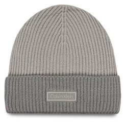 Czapka Calvin Klein. Szare czapki męskie CALVIN KLEIN, na zimę, bez wzorów. Za 219.99 zł.