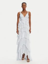 Elisabetta Franchi Sukienka koktajlowa AB-R42-52E2-V680 Biały Regular Fit. Białe sukienki damskie Elisabetta Franchi, bez wzorów, z syntetyku, wizytowe, bez kołnierzyka, bez ramiączek. Za 2,929.00 zł.